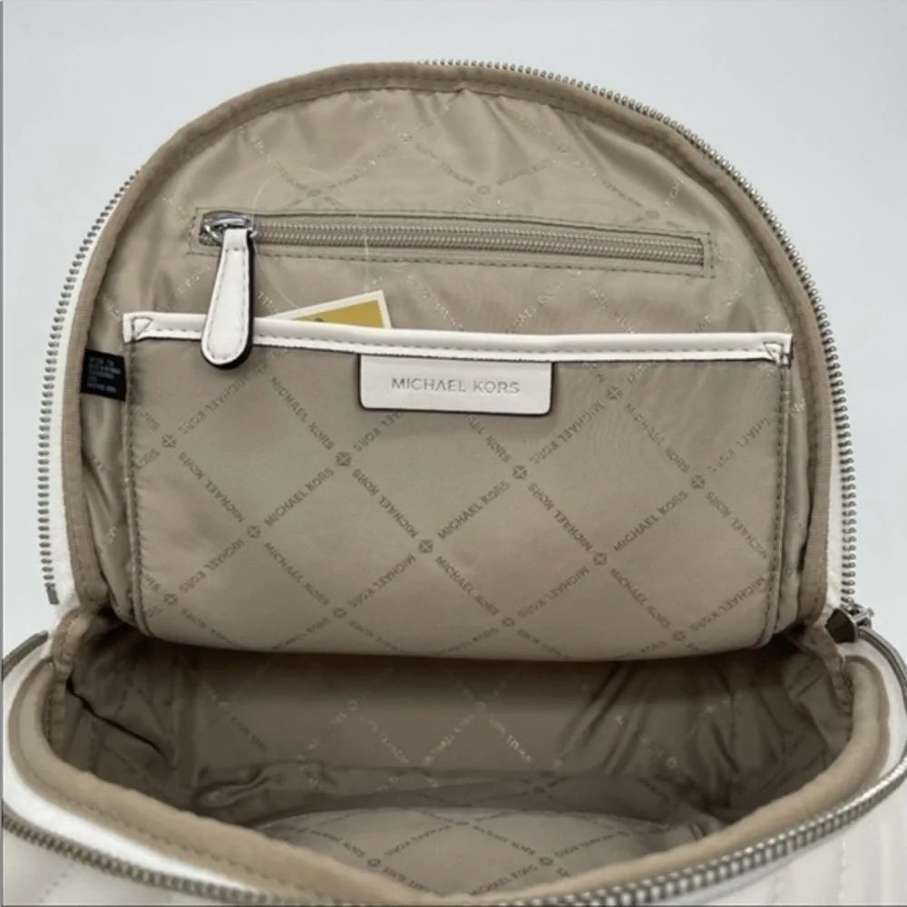 New Michael Kors Medium Erin Backpack Optic White